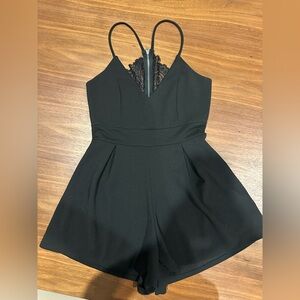 Windsor Romper with lace back zipper